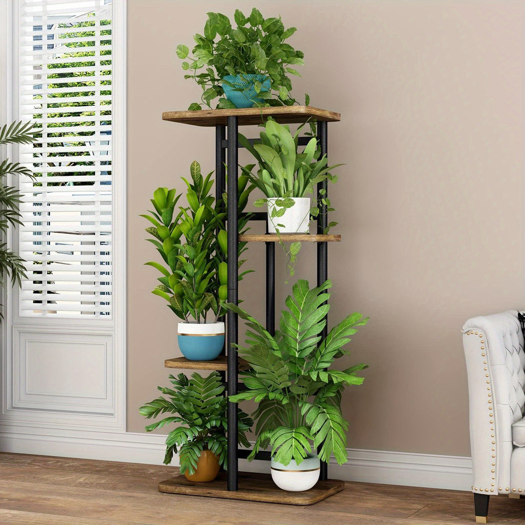 Indoor Plant Shelf for Multiple Plants, Decorative Plant Display Stand for Living Room Corners, Balcony Arrangements and Home Garden Pot Organization