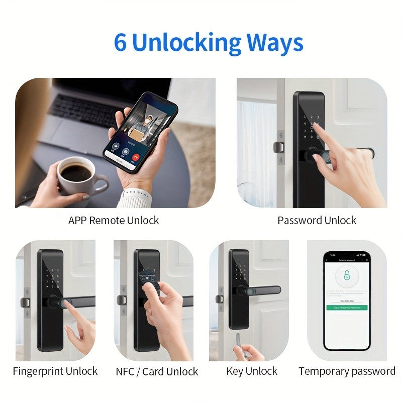 Fingerprint Door Lock with Wide-Angle Camera & Keypad, Biometric Keyless Entry Lock, WiFi Smart Lock with App, for Homes, Rentals, Offices & Hotels, Multiple Models