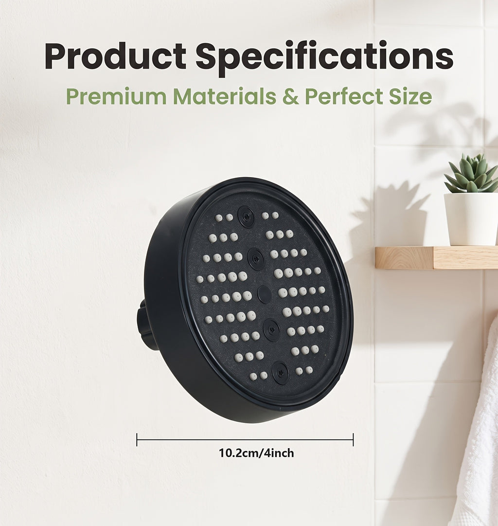 Swivel Ball Joint Shower Head with Listed G1/2 Threads, Silicone Jets and ABS Material, Black, Golden or Silvery Style Options for Bathroom Shower Use