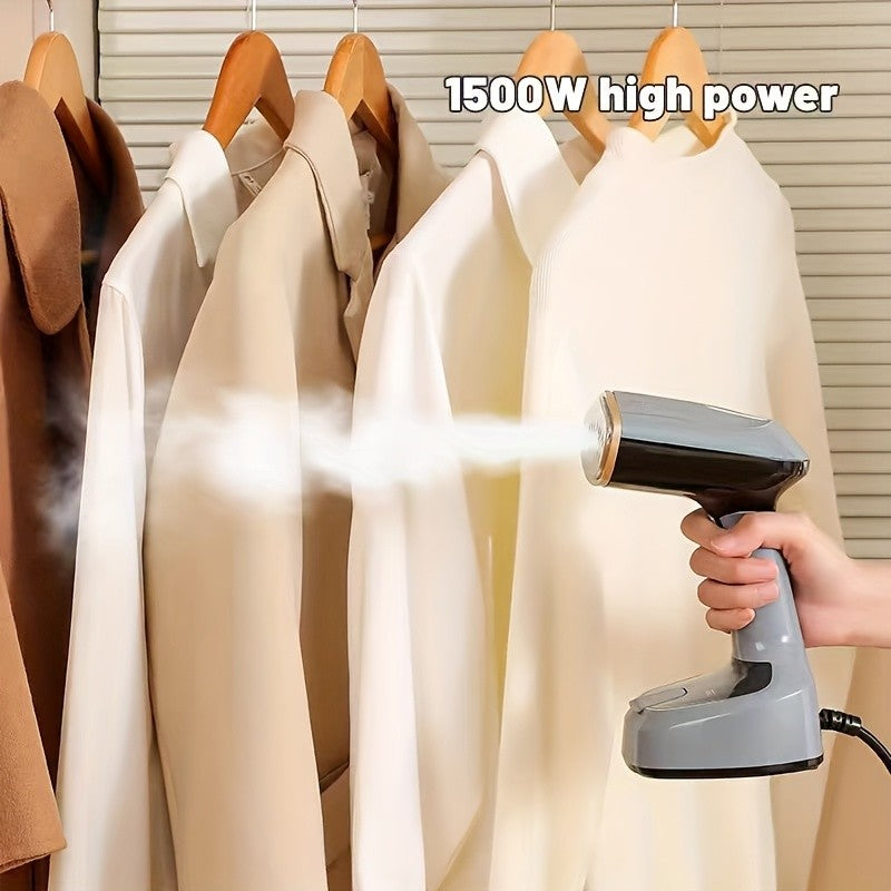 Foldable Clothing Steam Iron with Listed 1500W Power and 15-Second Heat-Up, Portable Handheld Garment Care Appliance in Grey or White for Home and Travel