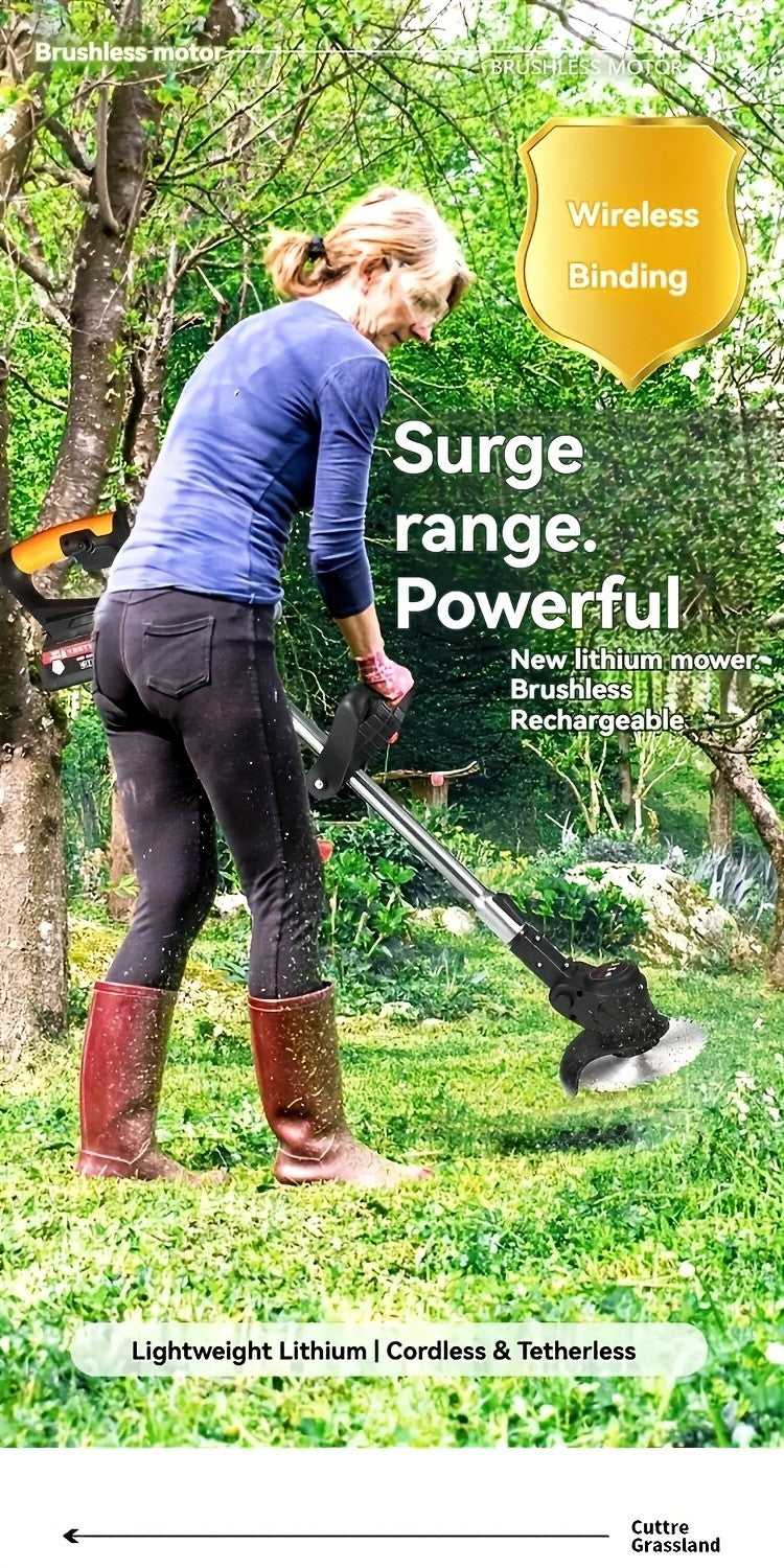 Multi Blade Cordless Grass Cutter for Home Lawn and Garden Maintenance, Listed Lithium Battery Power with Color Series Sets and an Older Green Model Option