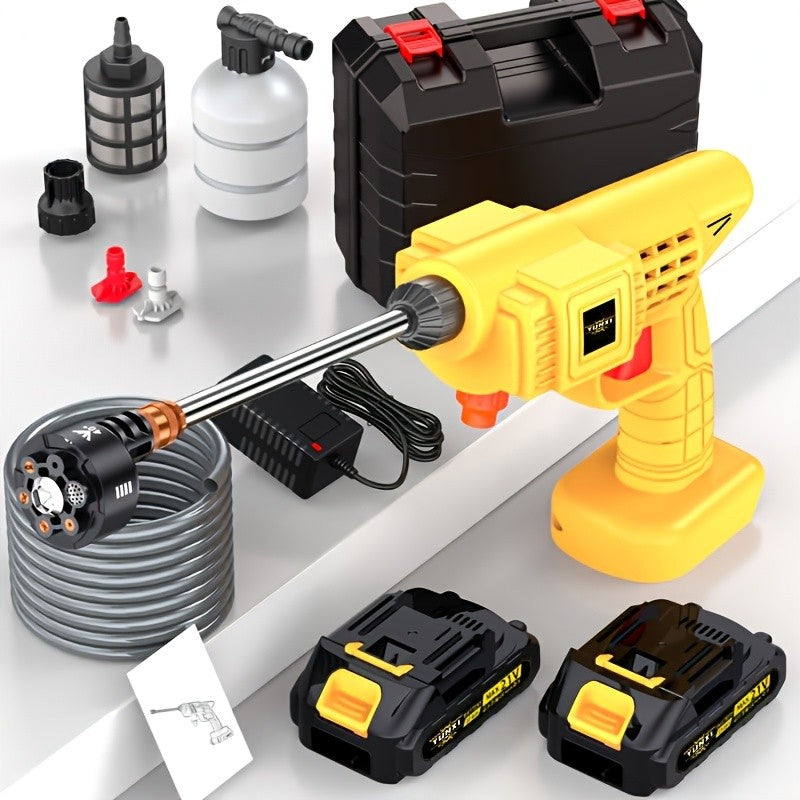 Cordless Pressure Washer for Car, Yard and Garden Cleaning, Portable Water Spray Gun with One- or Two-Battery Options and Selected Tool Box Packages