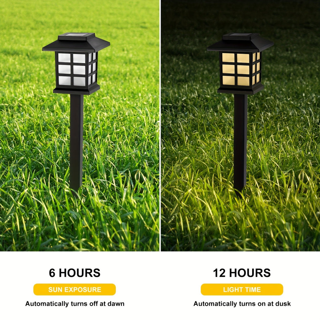 White-Light Solar Pathway Lights, Listed 12-Piece Outdoor LED Set with Automatic On-Off for Garden Paths, Lawn Borders, Patio and Yard Landscape Decoration