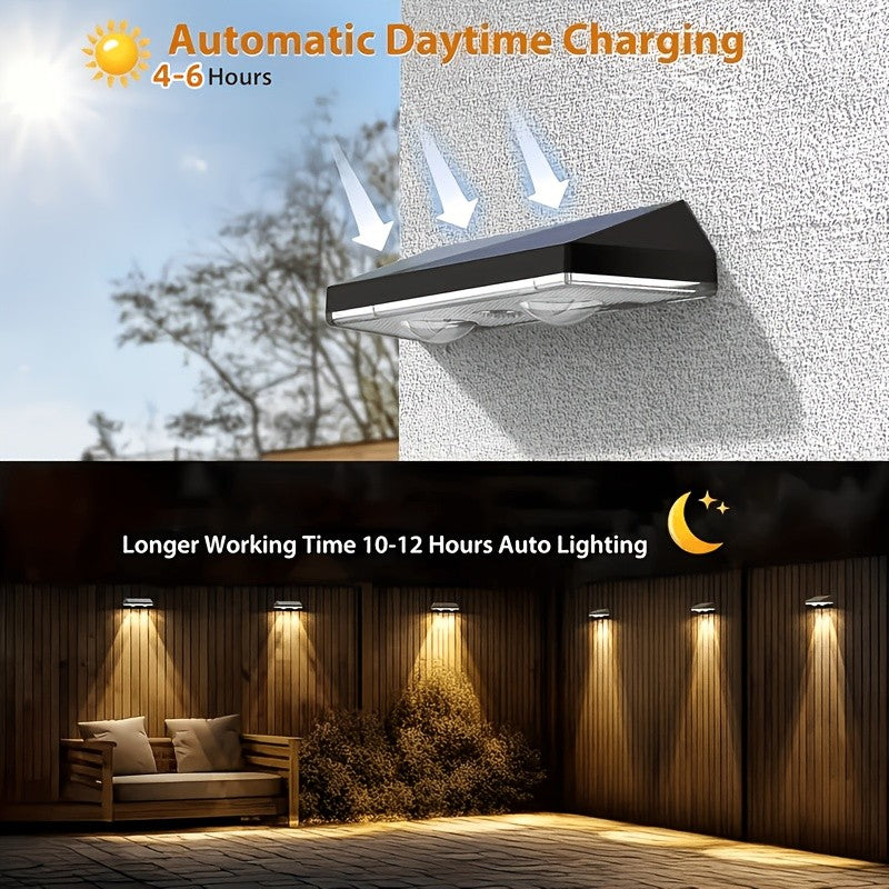 Solar Fence Accent Lights with Nine Lighting Modes, Listed 12-Light Set and Colorful Mode-24LEDs Option for Outdoor Walls, Railings, Patios and Deck Decor