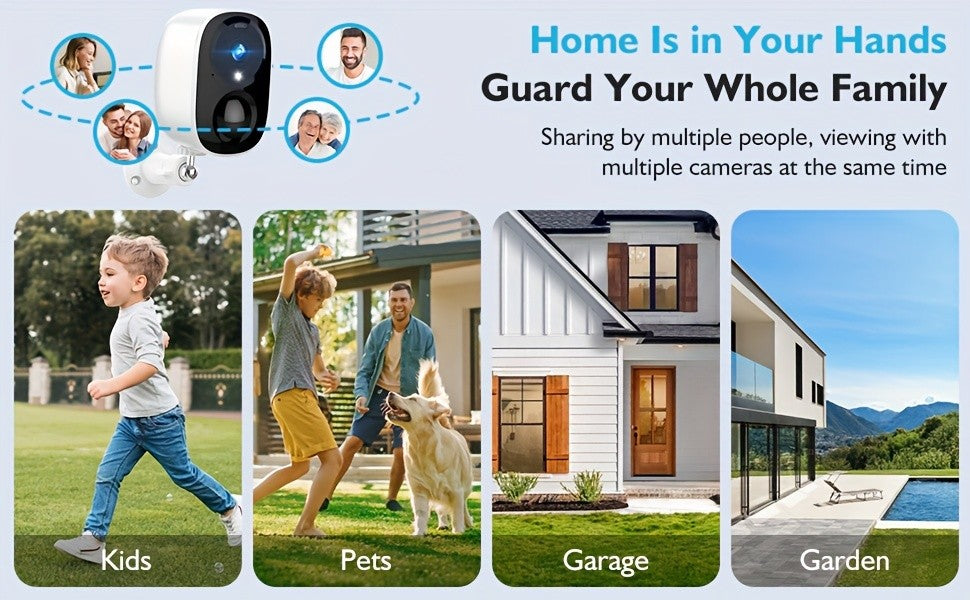 BW4 Battery Security Camera with Listed 2K Video, 2.4GHz WiFi, PIR Alerts and Two-Way Audio, O-KAM Pro App and Cloud or Memory Card Storage Options for Home