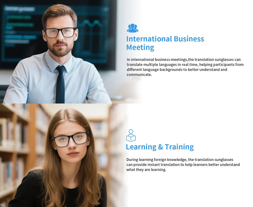 160 Language Translation Smart Glasses, AI Audio Glasses with ChatGPT, HD Calls & HiFi Music, Built-in Mic & Speaker, Photochromic Lenses, Real-Time Translator Eyewear for Travel, Meetings, Men & Women