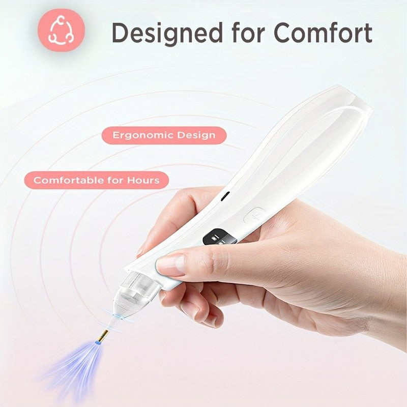 Diamond Art Electric Dotting Pen with Listed Storage Tray and Ergonomic Handle, Purple or White Two-Piece Upgrade Options for DIY Diamond Painting