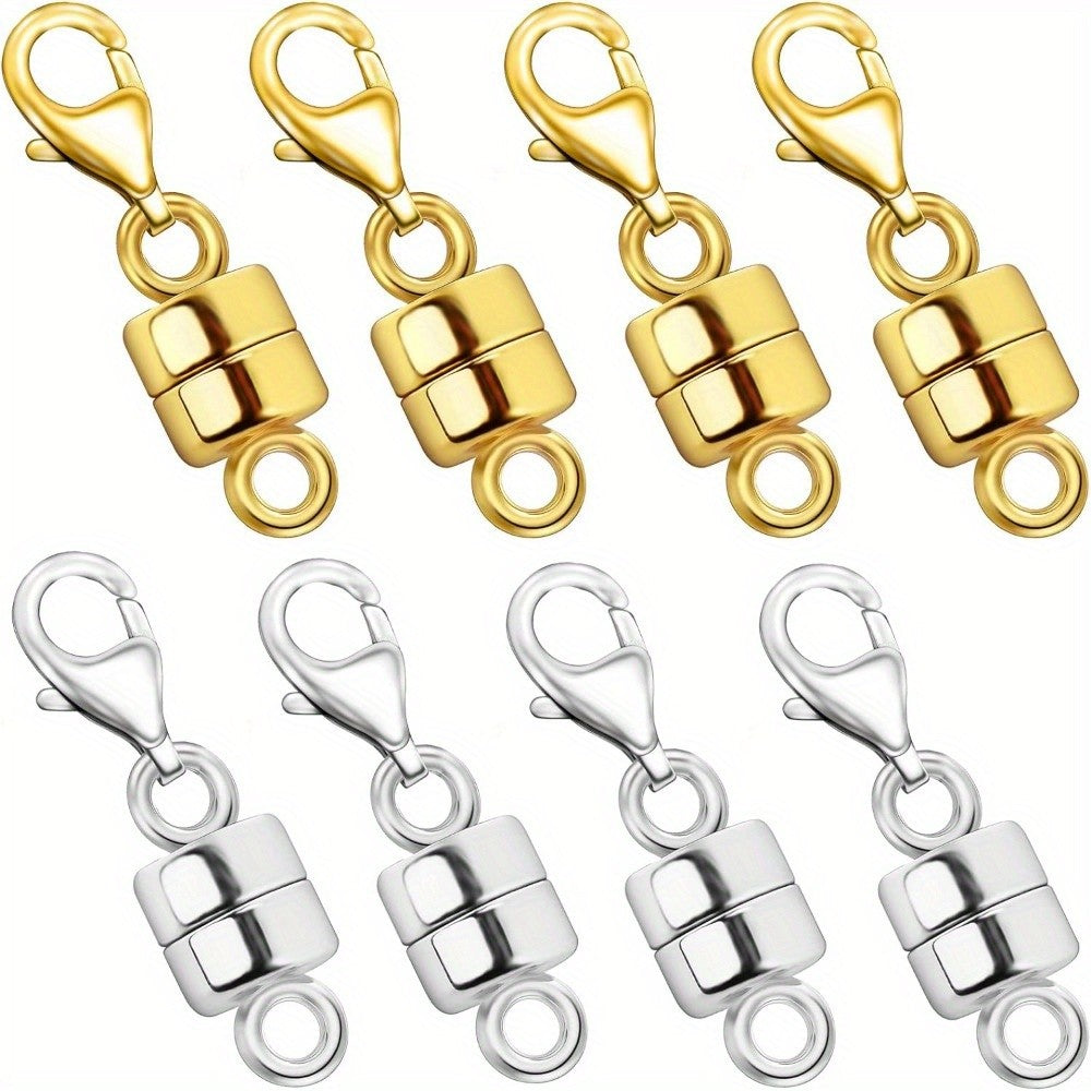 Magnetic Jewelry Clasp Converter Set, 18 Pieces in Golden and Silvery Colors with Lobster Clasps for Compatible Necklace and Bracelet Chains
