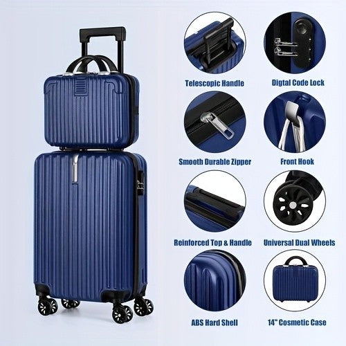 Wheeled Travel Suitcase and Luggage Set Options with Listed 20-Inch Case and Selected 14-Inch Handbag Configurations, Multiple Colors for Work Trips and Vacations