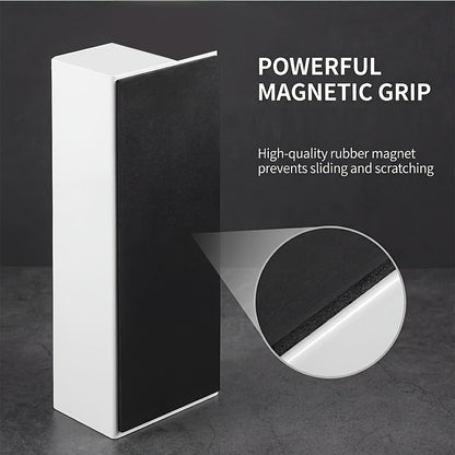 Movable Refrigerator Magnetic Spice Rack with Listed Polished Aluminum Alloy Construction, White and Black Selections for Kitchen and Small Household Storage