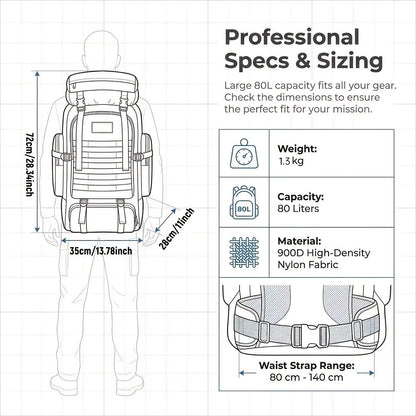 Men's Outdoor Travel Backpack with Double-Shoulder Carry and Removable Flag Patch Reference, Gray, Desert, Khaki or Black-3 Options for Everyday Trip Packing
