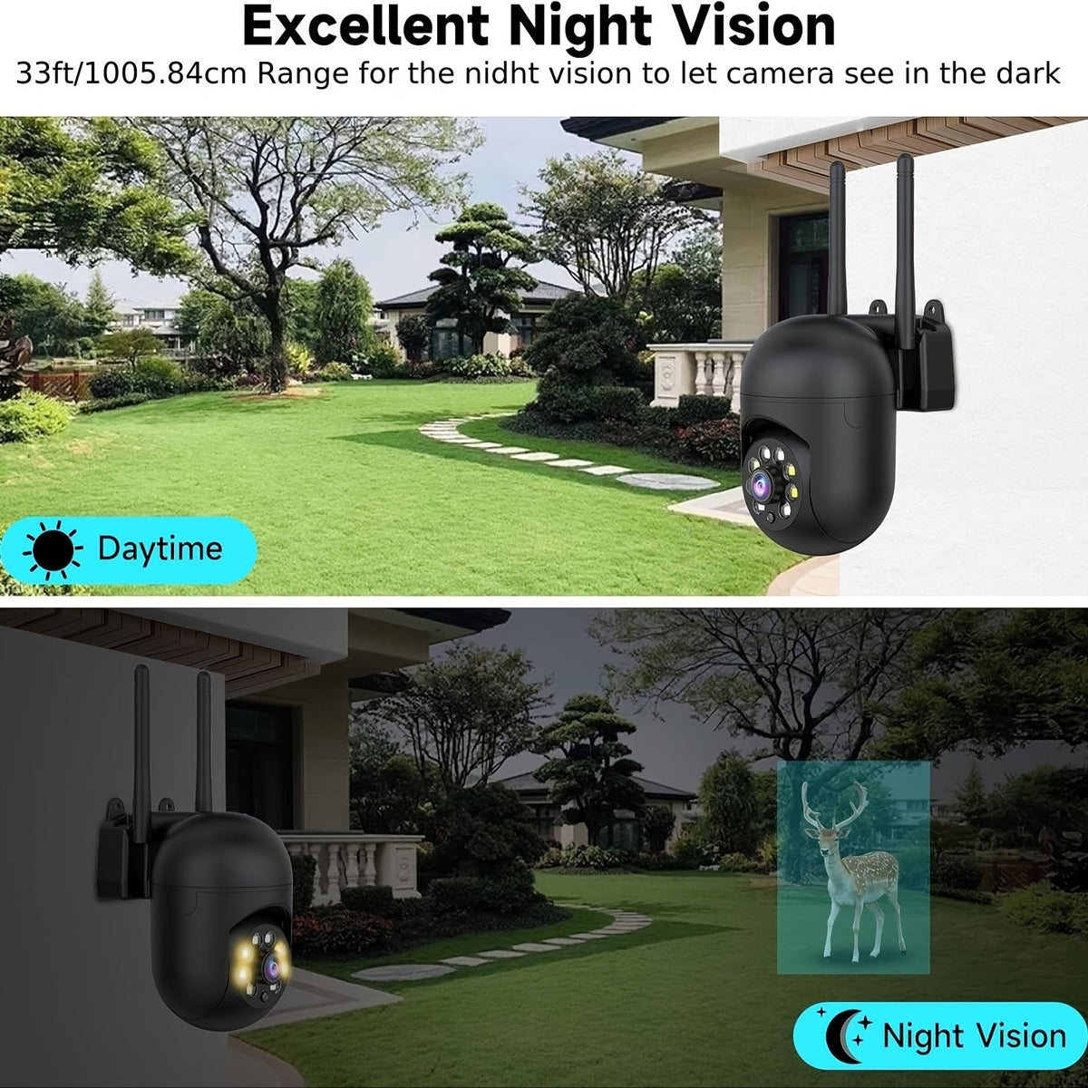 Wireless Security Camera 4 Pack, 3MP Indoor Cameras with Cloud Storage, AI Motion Detection, Two-Way Audio, Color Night Vision, 2.4G/5G WiFi, Home Surveillance System