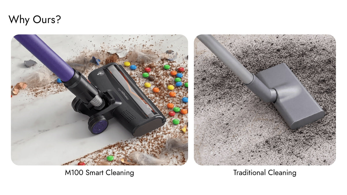 Detachable-Battery Cordless Vacuum Cleaner in Purple with Listed 46kPa Suction, Six-Stage Filtration and V-Shaped Brush Features for Home Floor and Pet Hair Cleanup