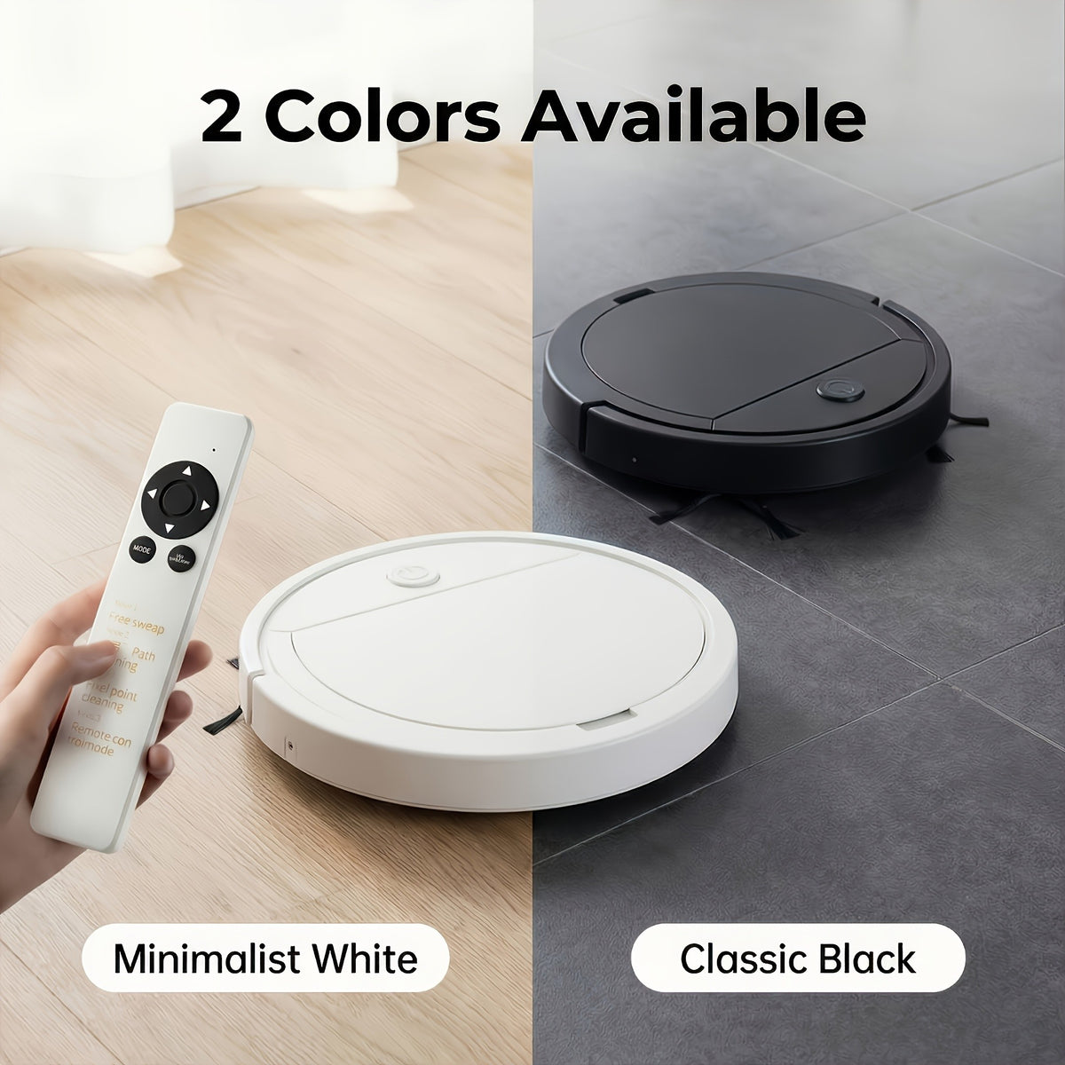 Robotic Vacuum with Listed 8kPa Suction and Smart Cleaning Modes, Black No-Remote Model for Everyday Household Floor Cleaning and Home Care Routines