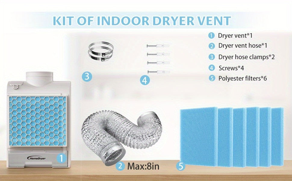 Indoor Dryer Vent Filter Box with Listed Stainless Steel Screen, Polyester Filters and Water Drawer, Indoor Dryer Vent-1 or Grey Options for Electric Dryer Review