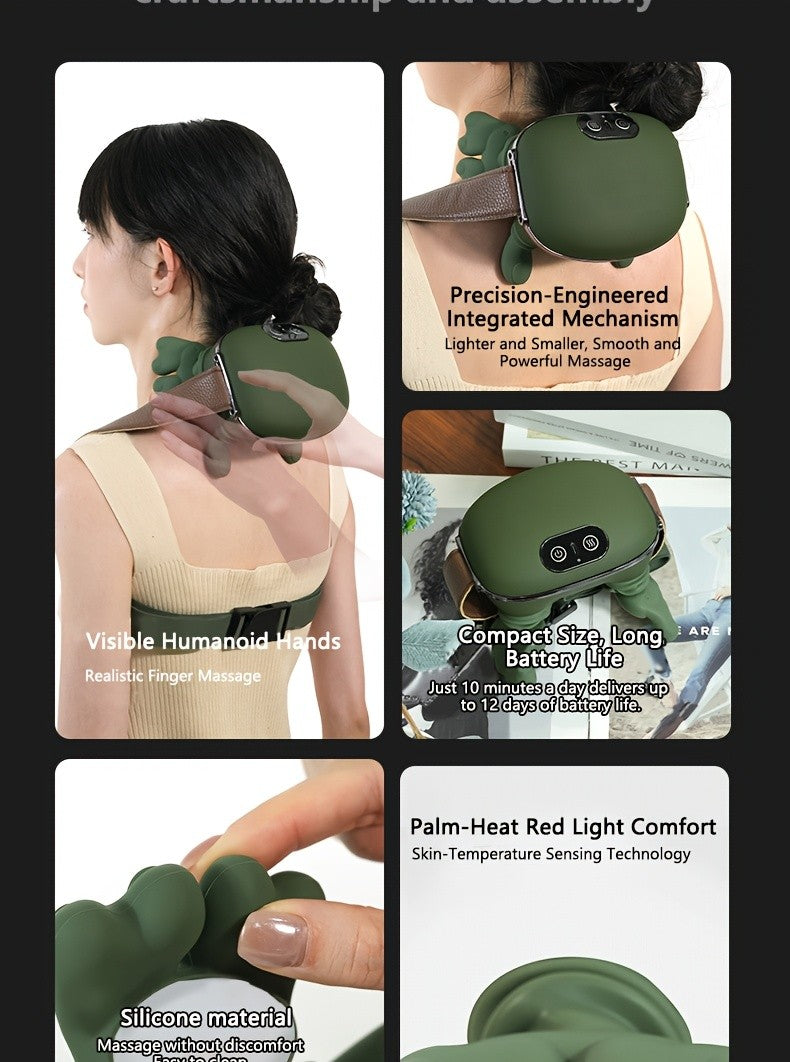 Heated Shiatsu Neck Massager with Listed 4D Hand-Style Kneading, Dual-Zone Warmth and Wireless Portable Design for Instruction-Guided Adult Home Massage Routines