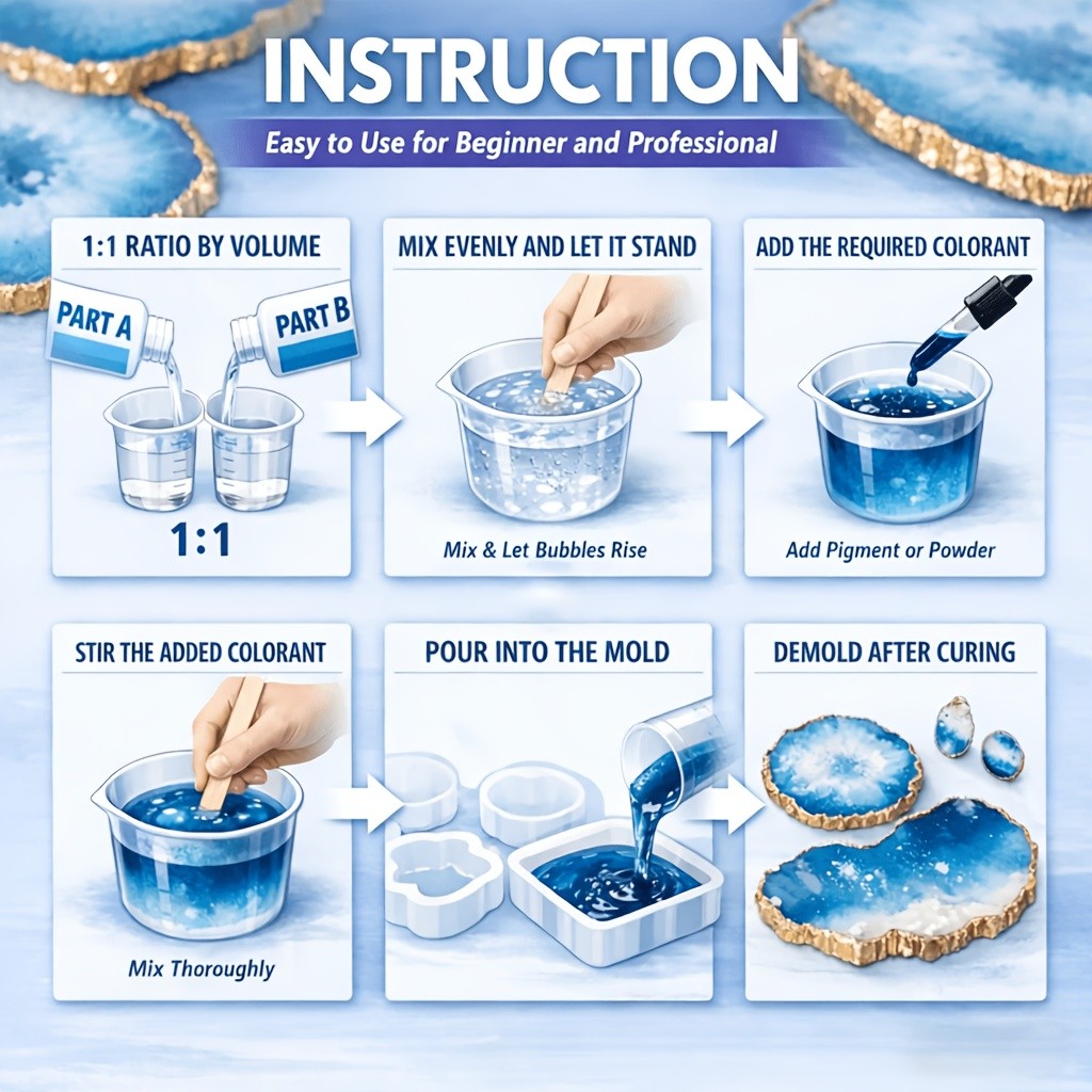 Epoxy Resin Kit by JANCHUN with Clear Gloss Finish and Listed 1:1 Volume Mixing, Four Capacity Options for Decorative Casting, Jewelry and Art Coating Projects