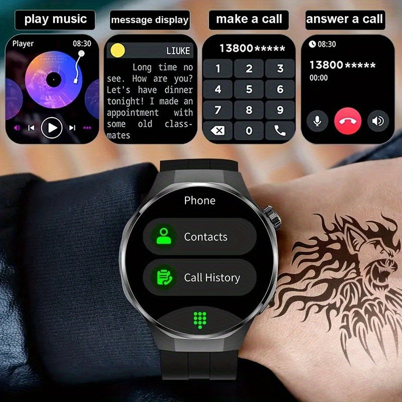 Men's Hexagonal Bezel Smartwatch with TFT Display, Wireless Calling, Message Notifications, 150+ Sports Modes and Custom Watch Faces for Android iOS