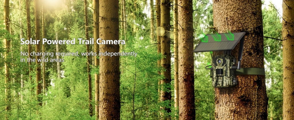 Cellular Trail Camera with Listed 4K Live View, 4W Solar Panel, 0.2-Second Trigger and 120° Lens, Ucon App Wildlife Monitoring with Two-Pack Option