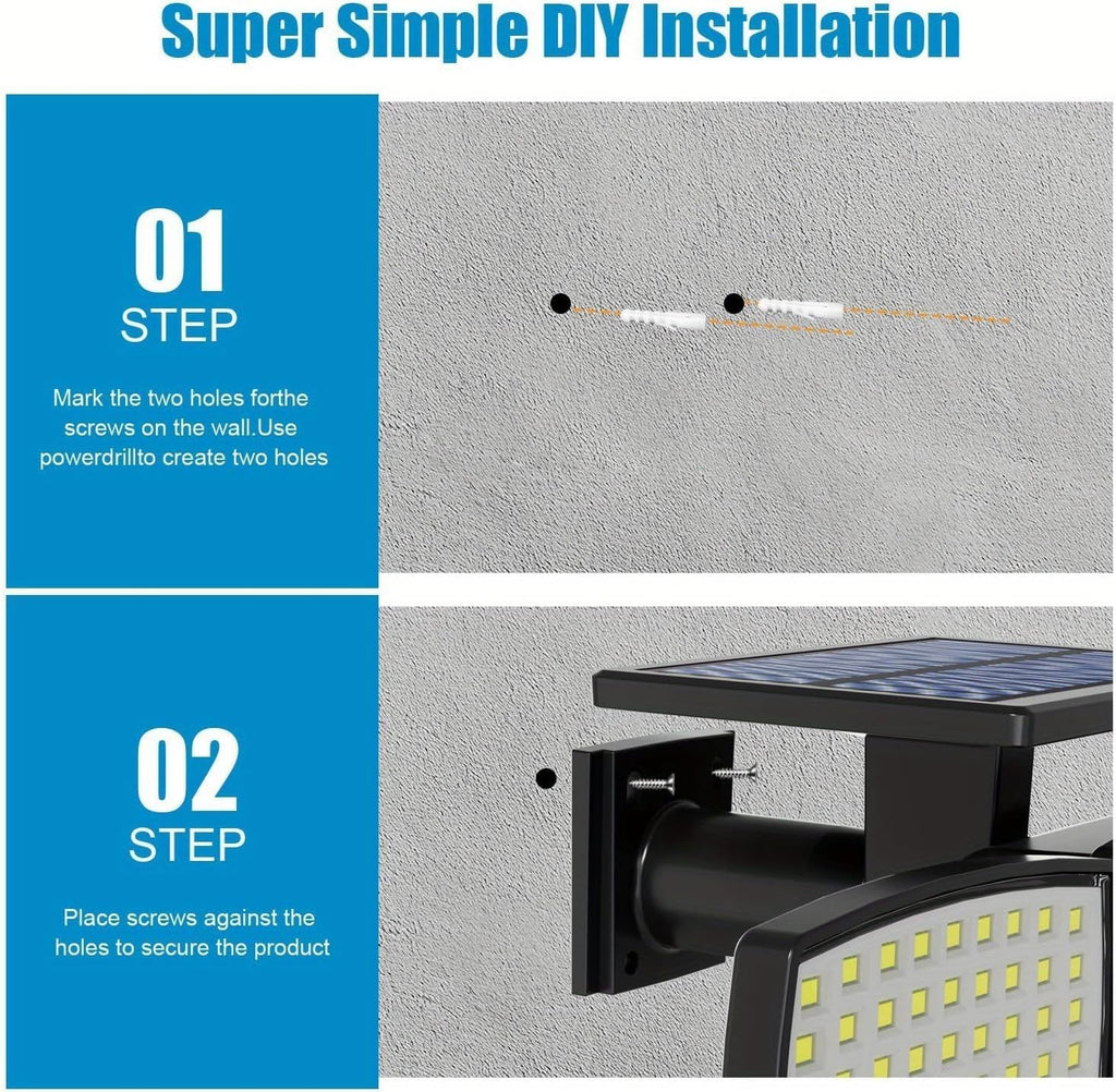 179-LED Solar Motion Sensor Lights with Three Adjustable Heads, Remote Control and Three Modes, Listed 2500 Lm Output in 2- or 4-Pack Options for Yard and Patio