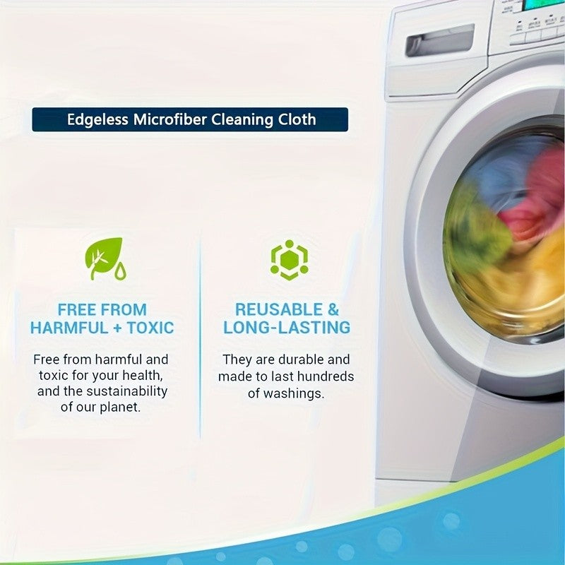 Random-Color Microfiber Cleaning Cloths in Eight, Sixteen or Thirty-Two Piece Options, Reusable Household Wipes for Compatible Kitchen, Car and Furniture Surfaces