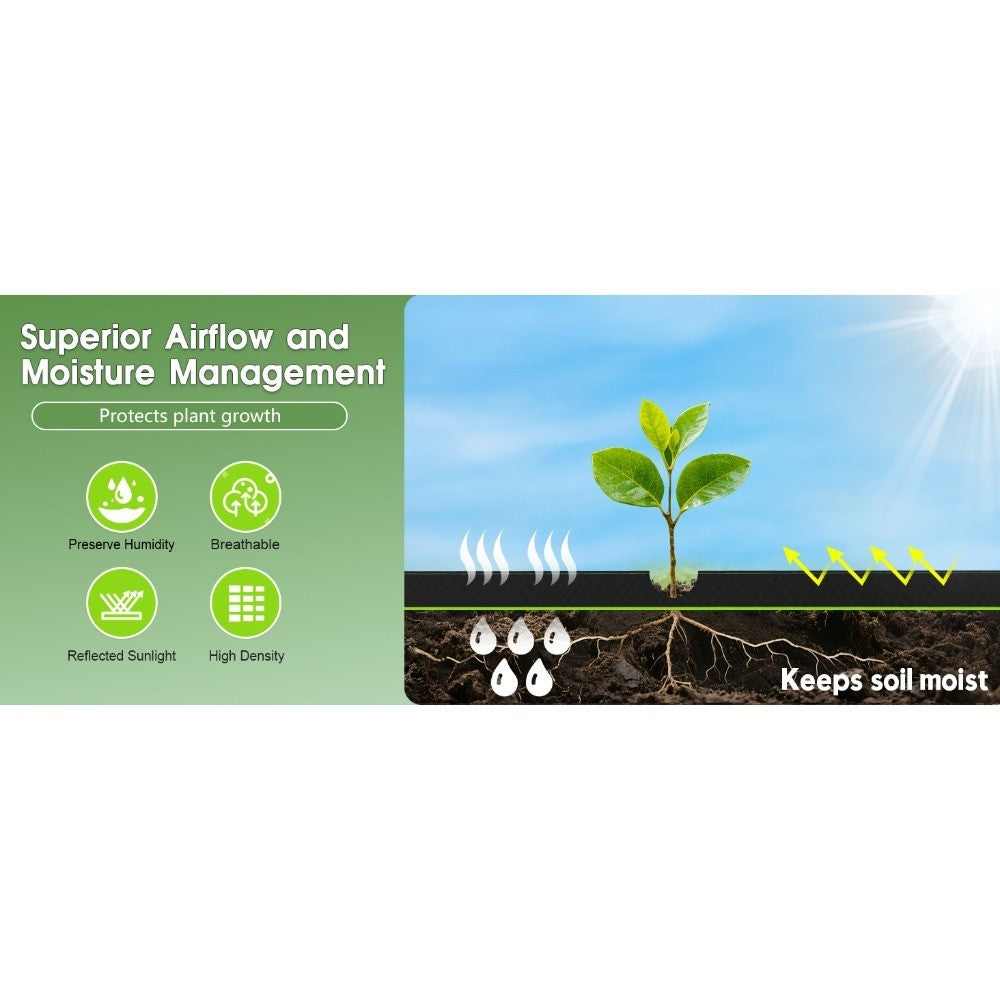 Weed Barrier Fabric Rolls with Green Alignment Lines, 5 x 100 ft, 6 x 100 ft, 8 x 100 ft and 6 x 300 ft Options for Garden Ground Cover