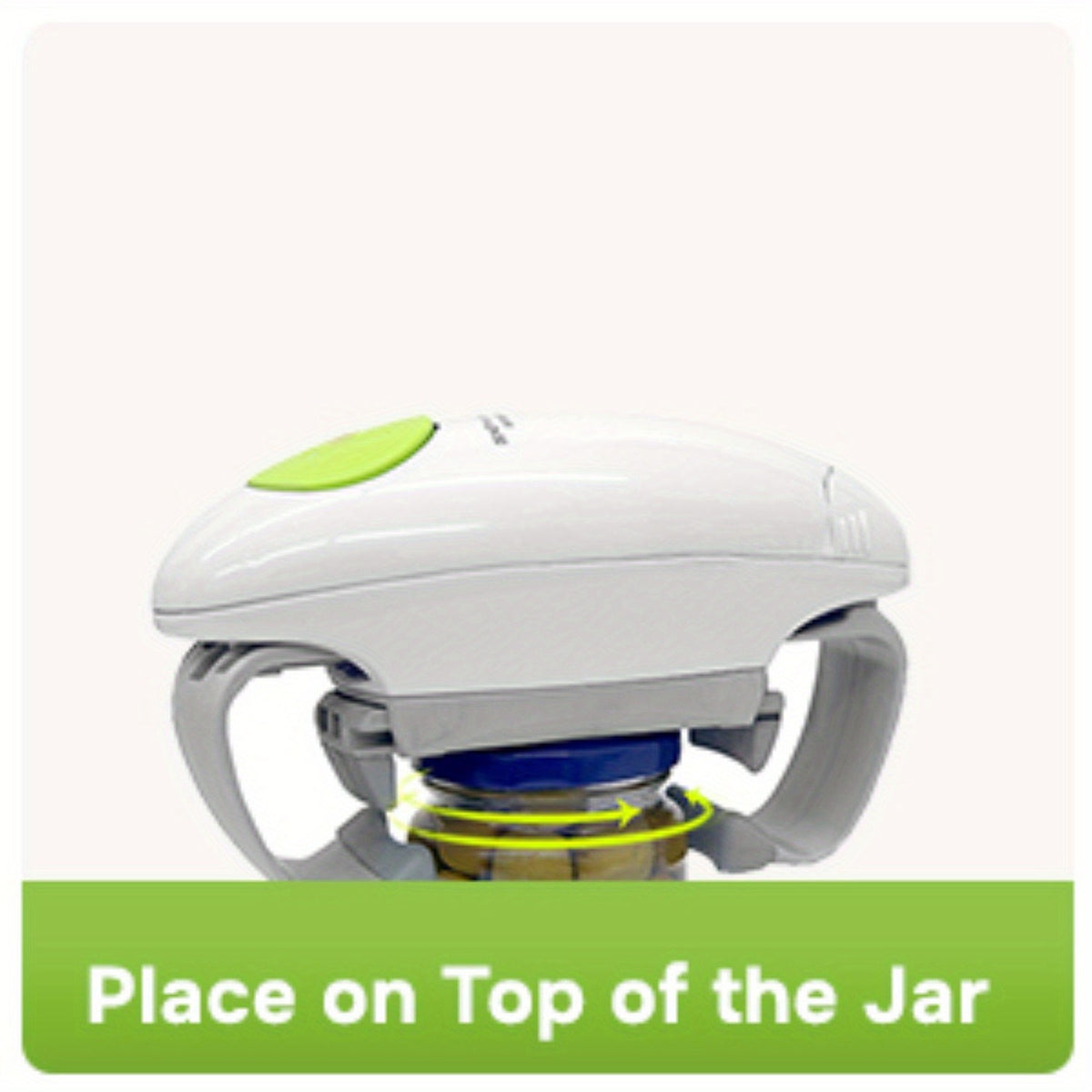 Electric Jar Opener with One-Touch Operation and Auto-Off, Cordless AA Battery-Powered Lid Opening Tool in Black-White for Everyday Kitchen Meal Preparation
