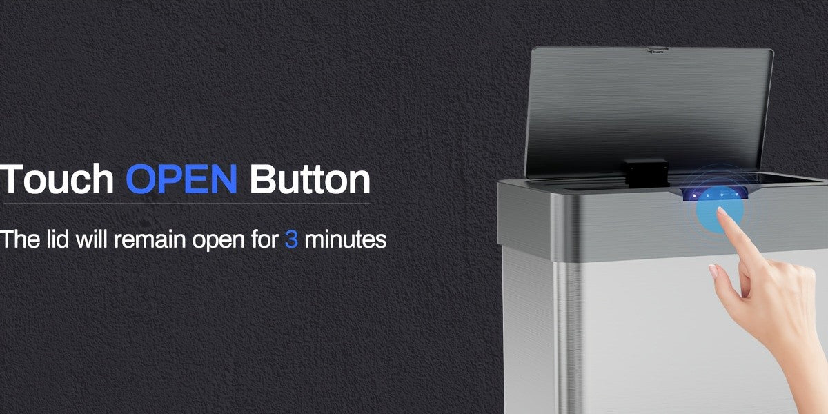 Large Capacity Motion Sensor Trash Can with Automatic Lid, 13.21 to 21.13 Gallon Model Options with Single or Wing Opening for Kitchen and Household Waste