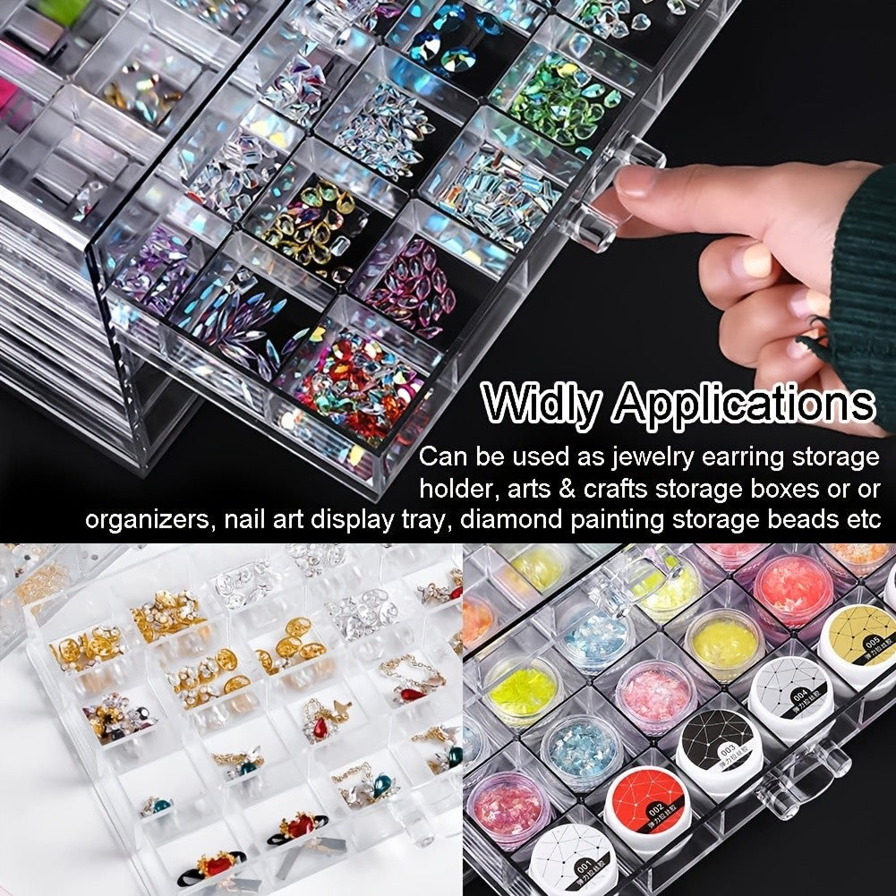 120-Compartment Jewelry Organizer Box with Five Clear Layers, Acrylic Storage for Earrings, Rings and Small Accessories on Bedroom Dressers and Vanities
