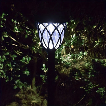 Solar LED Garden Stake Lights with Cross Grid Styling and Listed IP44 Rating, White Light 10-Pack or Warm Light 6-Pack for Yard, Patio and Landscape Accents