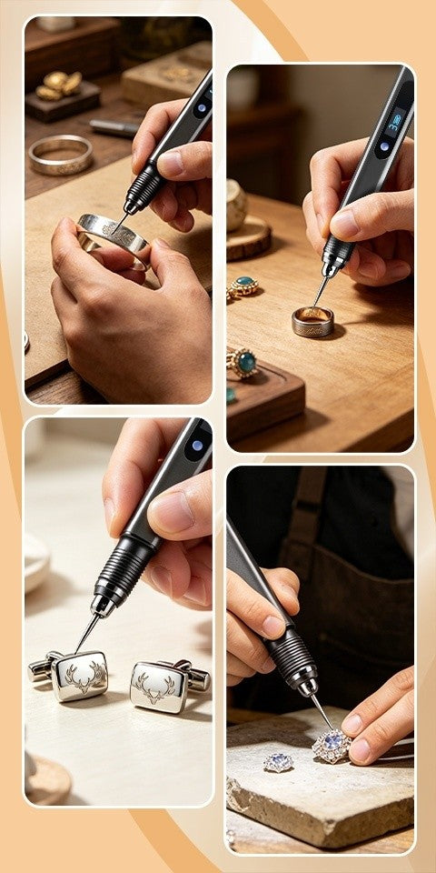 Mini Electric Engraving Pen Kit with Listed Type-C Charging and Three Speed Settings, Rotary Etching Tool Options for Adult DIY Names and Decorative Crafts