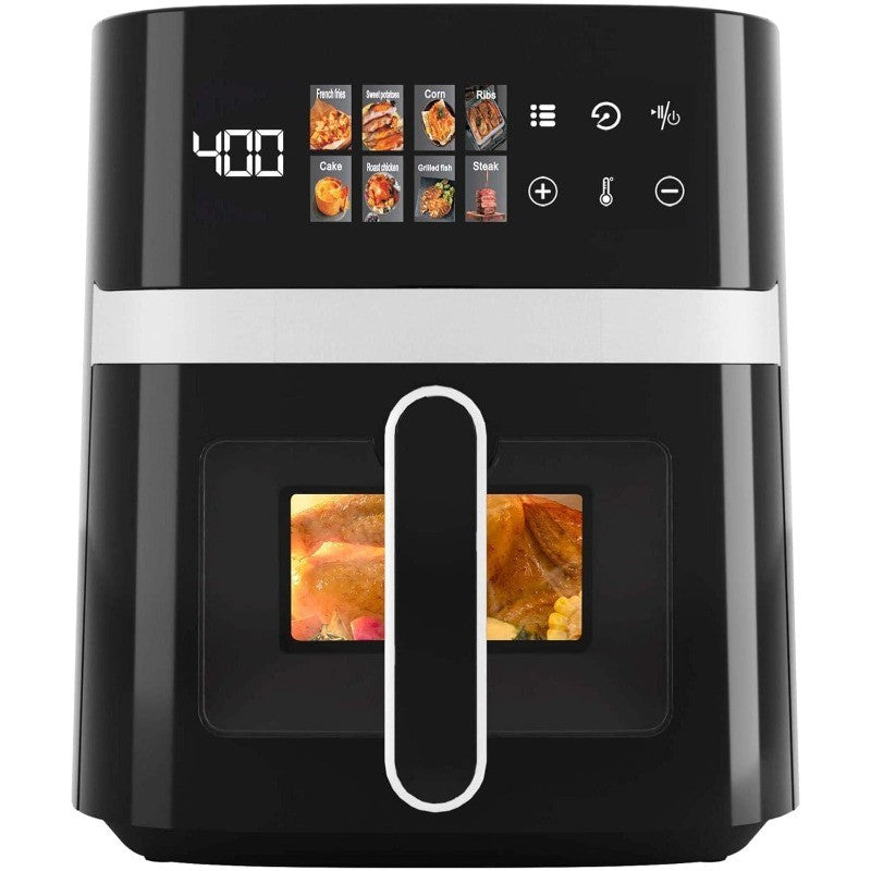 Basket Air Fryer with 6QT or 2.8QT Capacity Options, Listed LED Touchscreen and Nonstick Basket, Black Hot Air Cooker for Everyday Kitchen Meals and Snacks