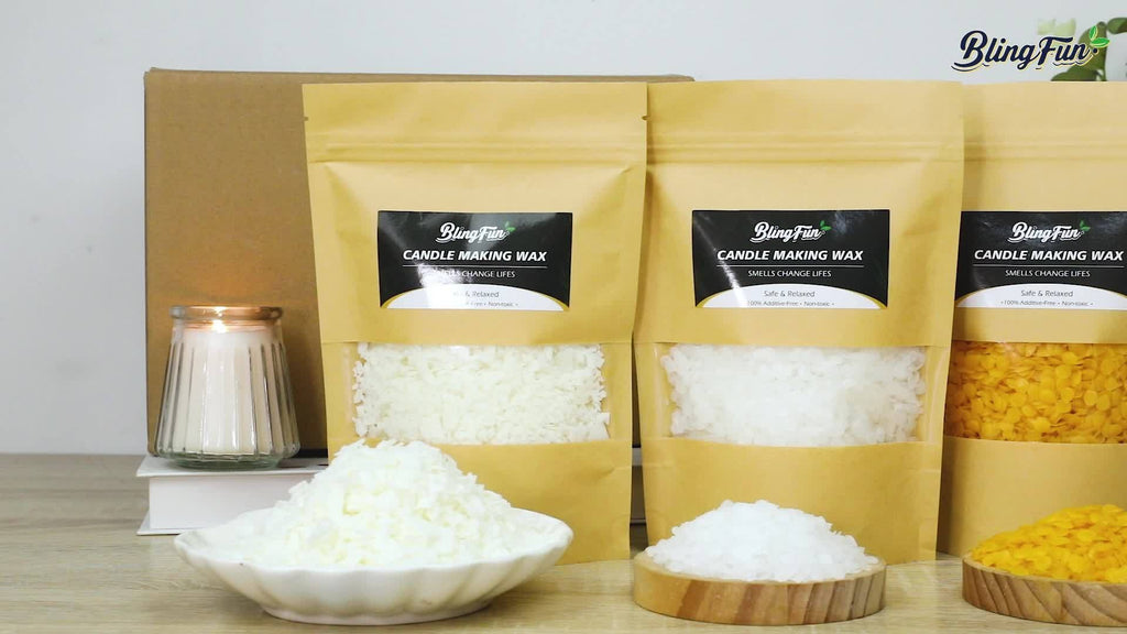 White Beeswax by BlingFun for Candle Making, 2LB 32OZ Granular Wax Supply for Compatible Scented Candle Projects, Decorative Crafts and Handmade Gift Planning
