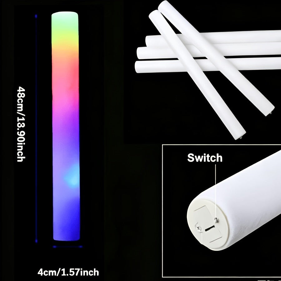 Multicolor LED Foam Glow Sticks, 30-Piece Colorful Party Wand Pack with Flashing Mode References for Weddings, Birthdays, Graduations and Holiday Celebrations