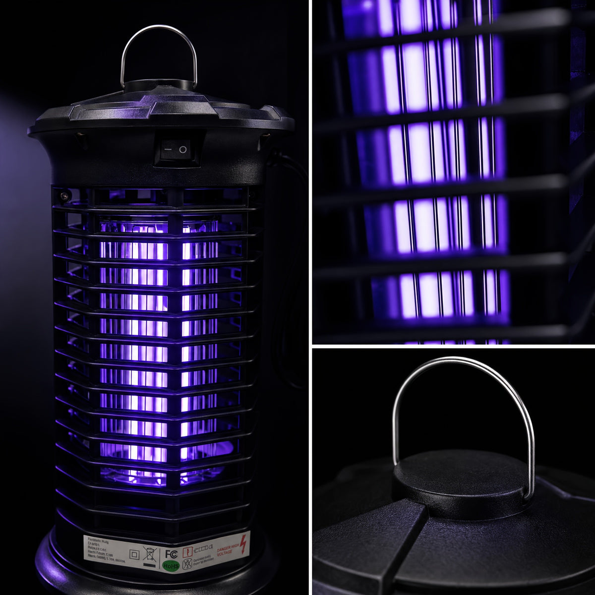 Indoor Electric Bug Zapper in Black-A with Listed 1000V Wording, Home Insect Lamp for Adults Comparing Mosquito and Fly Control Appliances