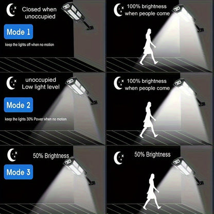 6500K Solar LED Wall Light with Motion Sensor, Remote Control and 3 Lighting Modes, 3000mAh Battery, Black Single or 2-Pack Options for Garden and Yard