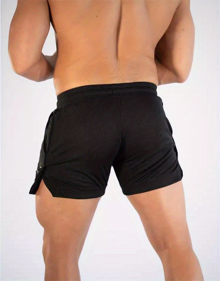 Men's Three-Quarter Fitness Shorts with Slim Stretch Styling, Lightweight Workout Pants for Running and Gym Routines in Black, Grey or Olive Green, S–XL