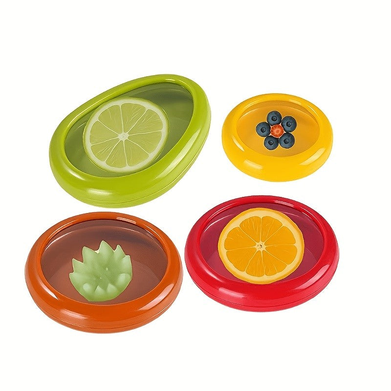 Eight-Piece Reusable Fruit and Veggie Saver Set, Refrigerator Storage Boxes with Listed Airtight Sealing Design for Avocado, Onion, Tomato, Lemon and Garlic