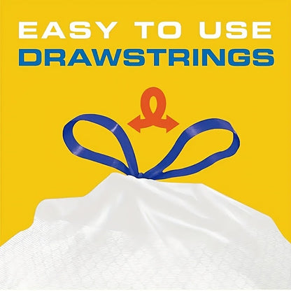 Lemon Mint Scented Trash Bags, 160-Count Box with 2 Rolls and Drawstring Closures, Disposable Household Garbage Liners with Listed Tear-Resistant Design