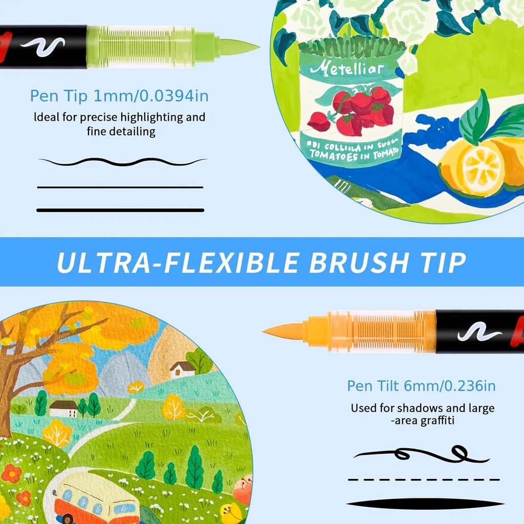 Brush Tip Acrylic Paint Markers for Rock Painting, Wood, Canvas, Glass and DIY Crafts, Art Pen Set Options from 12 Pieces to a Listed 168-Color Selection