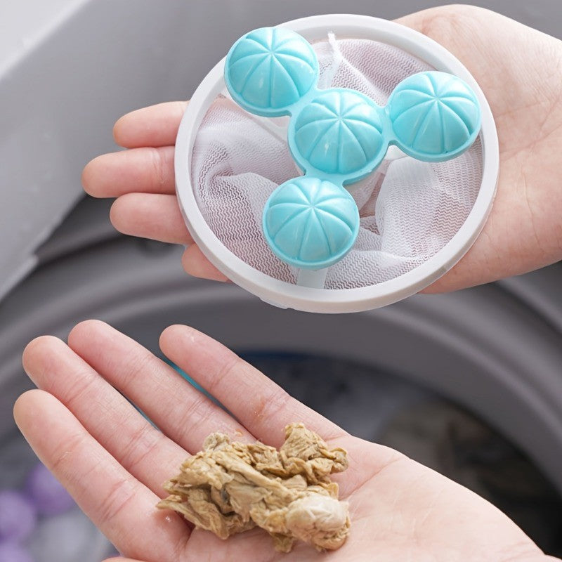 Floating Laundry Lint Catcher Set, 3-Piece Assorted Color Mesh Filter Bags for Loose Hair and Lint Collection in Compatible Washing Machines and Clothing Care