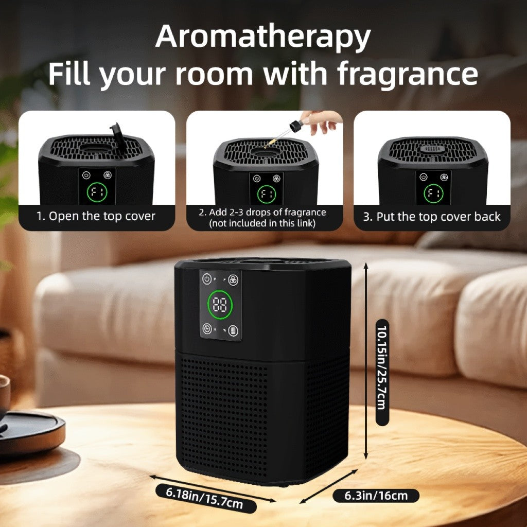HEPA Air Purifier with Listed 3-in-1 Filtration, Quiet Operation and Aromatherapy Option, Black or White Air Cleaner for Bedroom and Home Office