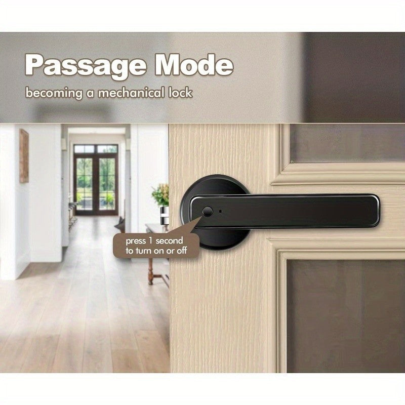 5-in-1 Fingerprint Door Knob Lock with Keypad and Smart Life Access, Two IC Cards and Two Keys, Single-Row or Double-Row Options for Compatible Interior Doors