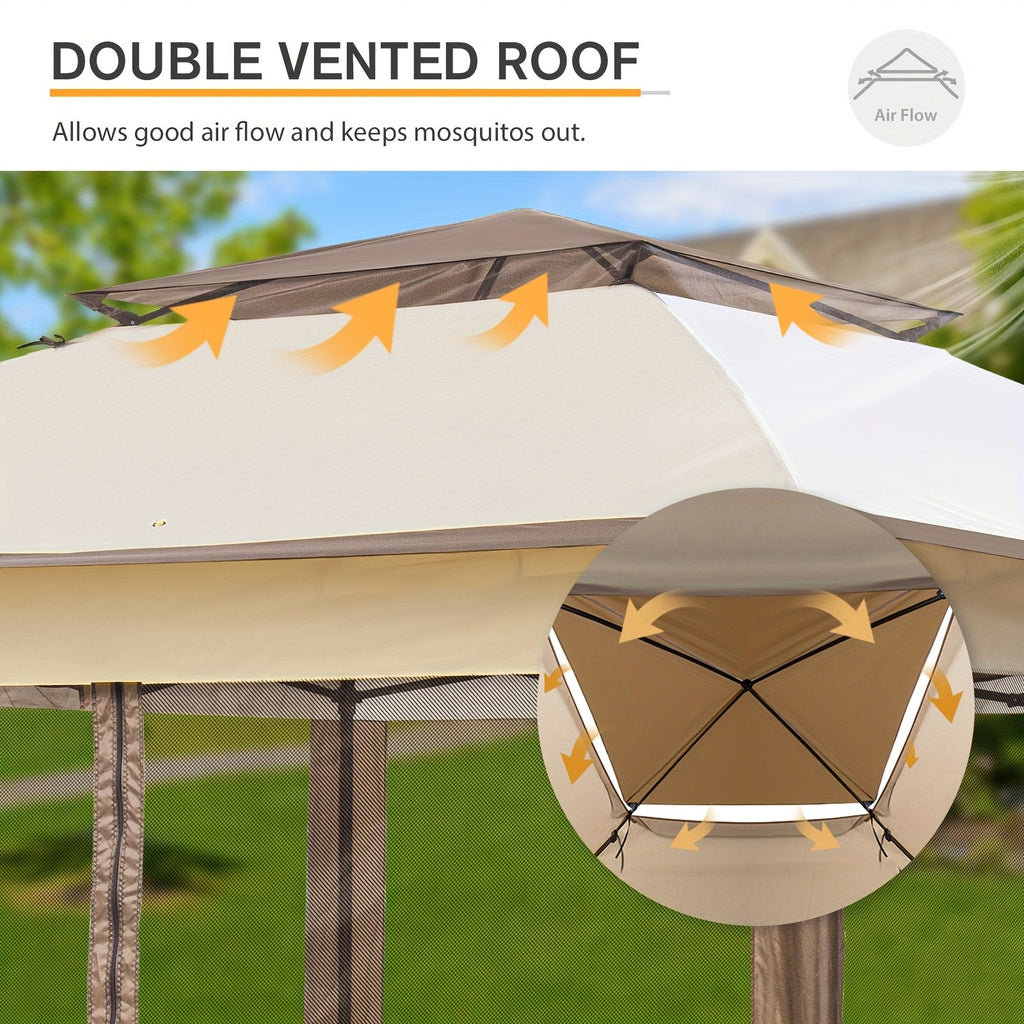 Pop Up Gazebo Tent with Listed Mosquito Netting and Lightweight Frame, Portable Netted Outdoor Canopy for Camping, Backyard Picnics and Poolside Gatherings