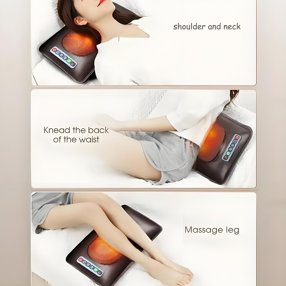 Full Body Massage Mat with Heat, 10-Zone Wave Vibration Pad and Kneading Pillow, Optional Foot and Calf Massager for Home Relaxation