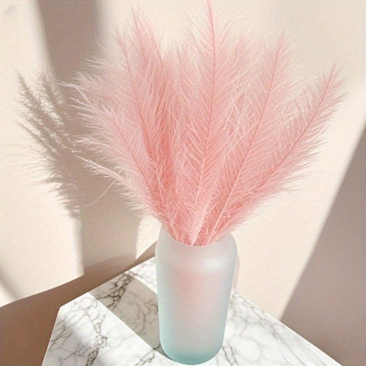 Artificial Pampas Grass for Boho Home Decor, Listed 10-Piece Bouquet for Living Room, Dining Table, Bedroom and Wedding Arrangements, Vase Not Included