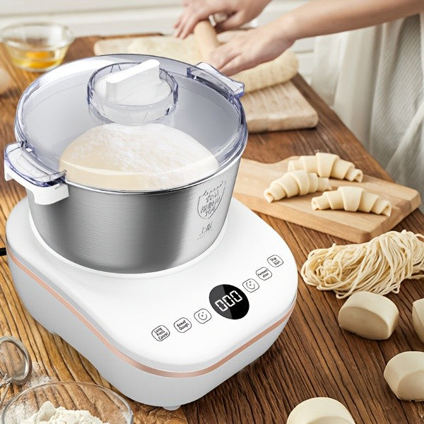 Timed Dough Mixing and Fermentation Machine in White with Listed 250W Motor, 304 Stainless Steel Bowl and Three Modes for Bread, Pizza and Home Dough Prep