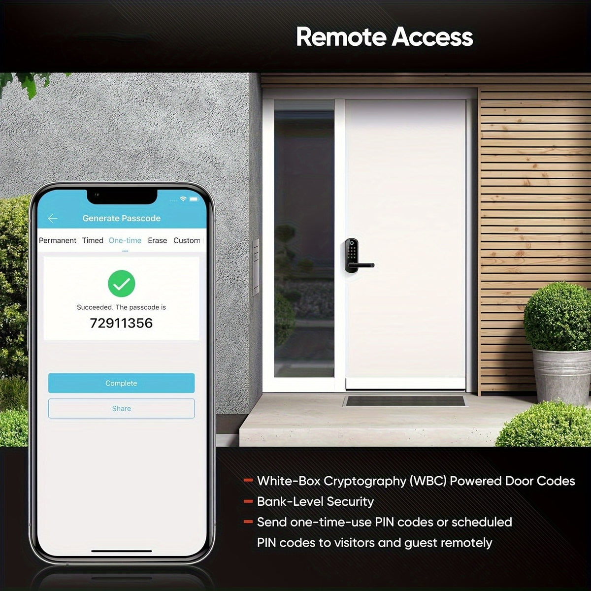 WiFi Smart Door Lock with Handle, Listed Fingerprint and Digital Keypad Access in Black or Silvery for Compatible Home Entryways, Office and Garage Access Doors