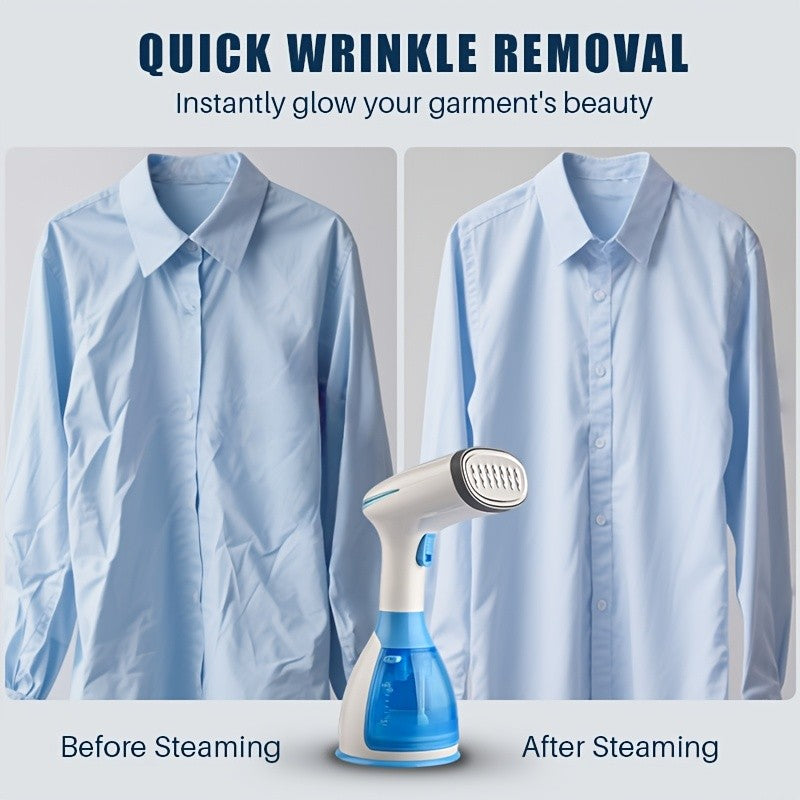 Handheld Garment Steamer with 3 Attachments, Listed 30-Second Heat-Up and 9.47oz Water Tank for Compatible Clothing Wrinkle Care at Home and While Traveling