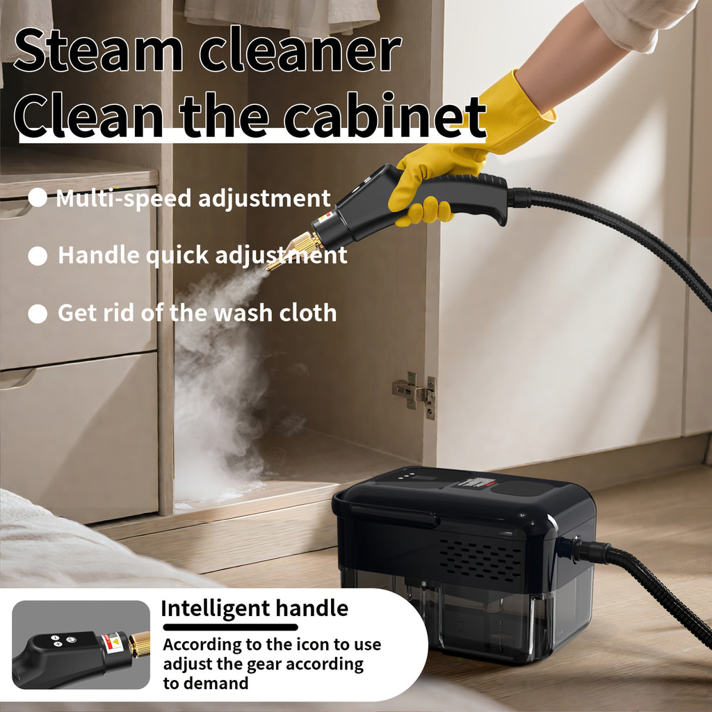 Adjustable Steam Cleaner for Home, Handheld Cleaning Machine with Listed 2500W Power, 40.58oz Tank, Nine Settings and LCD Display for Compatible Kitchen and Tile Surfaces